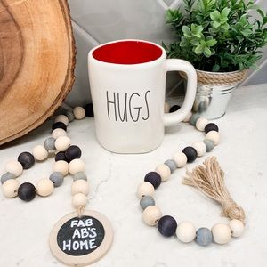 Rae Dunn HUGS Red Ceramic Coffee Mug